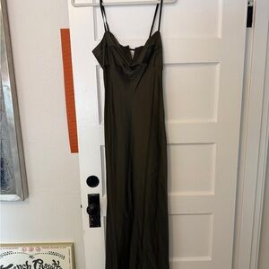 Elegant Reformation Olive Green Floor Length Dress in Size 8